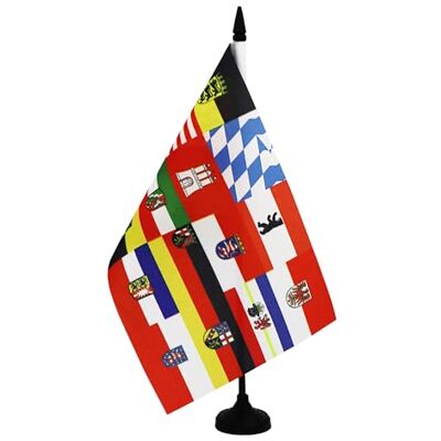 AZ FLAG Drapeau de Table 16 lander d'Allemagne 21x14 cm Socle Plastique Usage intérieur Drapeau de bureau des lander allemands 16 Länder Deutschlands finition cousue et bords renforcés - Publicité AZ FLAG Drapeau de Table 16 lander d'Allemagne 21x14 cm Socle Plastique Usage intérieur Drapeau de bureau des lander allemands 16 Länder Deutschlands finition cousue et bords renforcés - Publicité