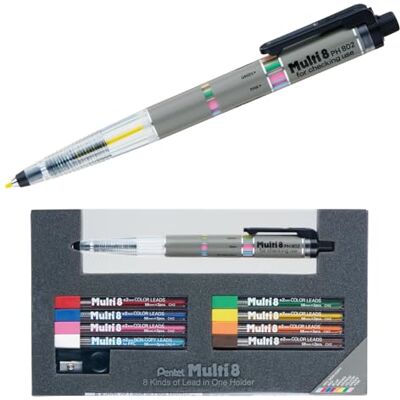 Pentel - PH802ST - Porte-mine - 8 mines - Jeu de mines - Publicité Pentel - PH802ST - Porte-mine - 8 mines - Jeu de mines - Publicité