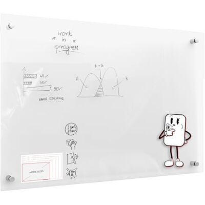 ALLboards Tableau en Verre non magnétique Transparent 90x60 cm sans Cadre, Verre Trempé - Publicité ALLboards Tableau en Verre non magnétique Transparent 90x60 cm sans Cadre, Verre Trempé - Publicité