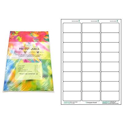 EVG Evergreen Goods Lot de 2400 A4 Blanc Étiquettes Autocollantes Prédécoupées Papier Mat Autocollant Jet d'Encre et Laser Imprimables 24 Étiquettes par Feuille 3x8 100 Feuilles, 2400 Total Dos - Publicité EVG Evergreen Goods Lot de 2400 A4 Blanc Étiquettes Autocollantes Prédécoupées Papier Mat Autocollant Jet d'Encre et Laser Imprimables 24 Étiquettes par Feuille 3x8 100 Feuilles, 2400 Total Dos - Publicité