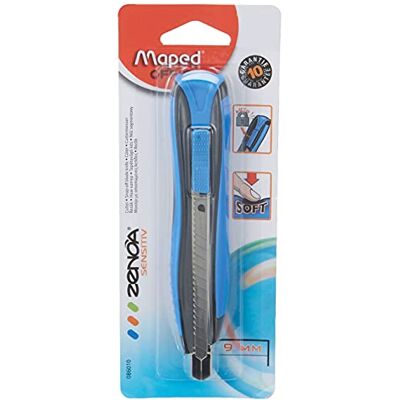 Maped Cutter Zenoa Sensitiv auto lock lame 9 mm Bleu - Publicité Maped Cutter Zenoa Sensitiv auto lock lame 9 mm Bleu - Publicité