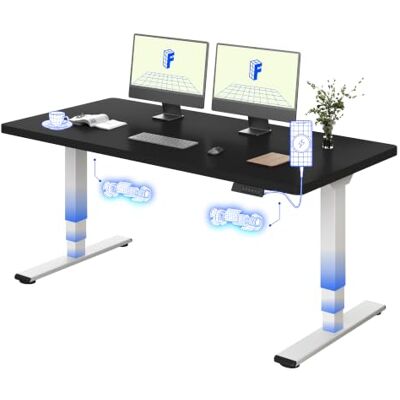 FLEXISPOT E5 Plus Bureau Assis Debout 160x80, Double Moteur, USB Plateau monobloc 25 mm, 3 Segments, charge 120 kg, anti-collision, 4 mémoires, garantie cadre 5 ans, Plateau Noir+Blanc - Publicité FLEXISPOT E5 Plus Bureau Assis Debout 160x80, Double Moteur, USB Plateau monobloc 25 mm, 3 Segments, charge 120 kg, anti-collision, 4 mémoires, garantie cadre 5 ans, Plateau Noir+Blanc - Publicité