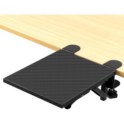QWORK ® Repose-Bras d'Ordinateur pour Bureau, Plateau d'Extension Pliable 20x24cm, Conception à Pince pour la Maison et le Bureau - Publicité QWORK ® Repose-Bras d'Ordinateur pour Bureau, Plateau d'Extension Pliable 20x24cm, Conception à Pince pour la Maison et le Bureau - Publicité