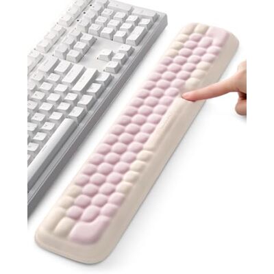 meatanty Repose-poignet ergonomique pour clavier en mousse à mémoire de forme – Respirant, antidérapant & stable, design bicolore en blanc crème & rose - Publicité meatanty Repose-poignet ergonomique pour clavier en mousse à mémoire de forme – Respirant, antidérapant & stable, design bicolore en blanc crème & rose - Publicité