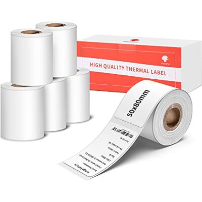 Phomemo 6 Rouleaux- M120/M110/M220/M200 Étiquettes Autocollantes Thermiques 50x80mm Pour Imprimante, Code-Barres, Adresse, Vêtements - Publicité Phomemo 6 Rouleaux- M120/M110/M220/M200 Étiquettes Autocollantes Thermiques 50x80mm Pour Imprimante, Code-Barres, Adresse, Vêtements - Publicité