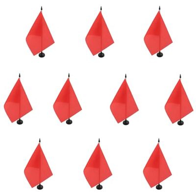 AZ FLAG Lot de 10 Drapeaux de Table Unicolore Rouge 21x14 cm Usage intérieur Drapeau de bureau de couleur rouge finition cousue et bords renforcés polyester 100D - Publicité AZ FLAG Lot de 10 Drapeaux de Table Unicolore Rouge 21x14 cm Usage intérieur Drapeau de bureau de couleur rouge finition cousue et bords renforcés polyester 100D - Publicité
