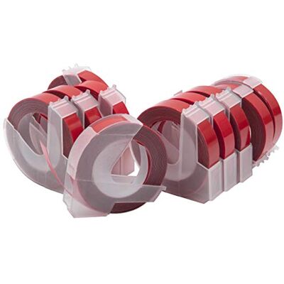 vhbw 10x Rubans de marquage 3D compatible avec Dymo 1535, 1540, 1550, 1570, 1575, 1745 imprimante d'étiquettes 3m x 9mm Blanc sur Rouge - Publicité vhbw 10x Rubans de marquage 3D compatible avec Dymo 1535, 1540, 1550, 1570, 1575, 1745 imprimante d'étiquettes 3m x 9mm Blanc sur Rouge - Publicité