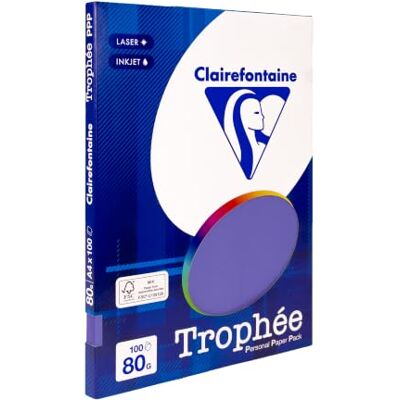 Clairefontaine Trophée Lot de 100 Mini Feuilles de Papier A4, 21 x 29,7 cm - Publicité Clairefontaine Trophée Lot de 100 Mini Feuilles de Papier A4, 21 x 29,7 cm - Publicité