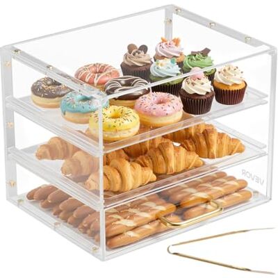 VEVOR Vitrine Comptoir de Boulangerie de 33x26x26 cm à 3 Niveaux, Présentoir à Pâtisserie en Acrylique Transparent, pour Présentation Biscuits Desserts Beignets Pains Gâteaux, avec Porte Rabattable - Publicité VEVOR Vitrine Comptoir de Boulangerie de 33x26x26 cm à 3 Niveaux, Présentoir à Pâtisserie en Acrylique Transparent, pour Présentation Biscuits Desserts Beignets Pains Gâteaux, avec Porte Rabattable - Publicité