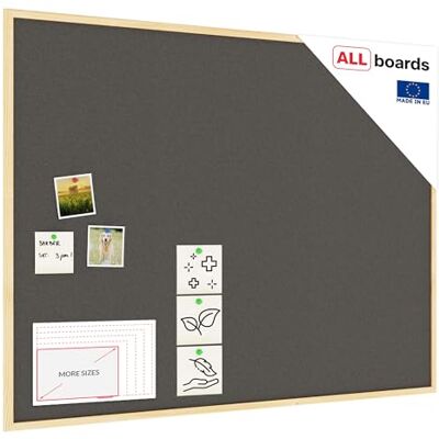 ALLboards Tableau en Liège Gris avec Cadre en Bois 120x90cm, Tableau d'Affichage Liège, Tableau pour Épingles - Publicité ALLboards Tableau en Liège Gris avec Cadre en Bois 120x90cm, Tableau d'Affichage Liège, Tableau pour Épingles - Publicité