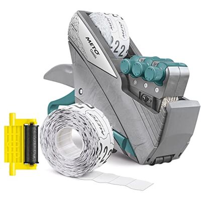 Meto Kit d’étiquetage Classic XL Etiqueteuse 3 lignes, 33 chiffres, 29 x 28 mm, 1x étiqueteuse manuelle, Argent - Publicité Meto Kit d’étiquetage Classic XL Etiqueteuse 3 lignes, 33 chiffres, 29 x 28 mm, 1x étiqueteuse manuelle, Argent - Publicité