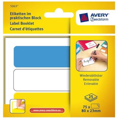 Avery Dennison 80 x 23mm Etiquette Multi-Usage auto-adhésive amovibles Assorti (Lot de 75) - Publicité Avery Dennison 80 x 23mm Etiquette Multi-Usage auto-adhésive amovibles Assorti (Lot de 75) - Publicité