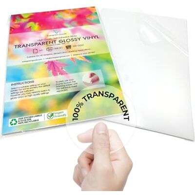 EVG Evergreen Goods 10 feuilles de papier vinyle imprimable brillant A4 pour imprimantes à jet d'encre autocollants personnalisés, étiquettes et enseignes - Publicité EVG Evergreen Goods 10 feuilles de papier vinyle imprimable brillant A4 pour imprimantes à jet d'encre autocollants personnalisés, étiquettes et enseignes - Publicité