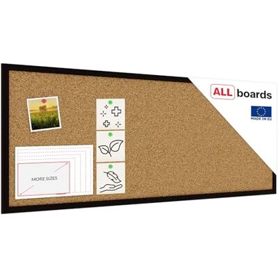 ALLboards Tableau en Liège avec Cadre en Bois Noir 100x40cm, Tableau d'Affichage Liège, Tableau pour Épingles - Publicité ALLboards Tableau en Liège avec Cadre en Bois Noir 100x40cm, Tableau d'Affichage Liège, Tableau pour Épingles - Publicité