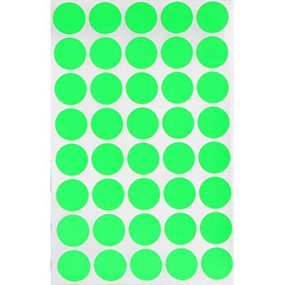 Royal Green Étiquettes Autocollantes Gommettes Environ 2cm (20mm) – Vert Fluo Paquet de 600 - Publicité Royal Green Étiquettes Autocollantes Gommettes Environ 2cm (20mm) – Vert Fluo Paquet de 600 - Publicité