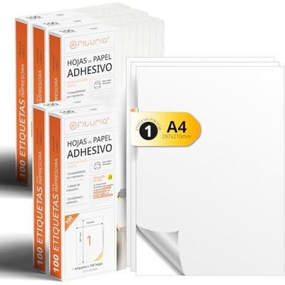 Folios A4 Étiquettes Adhésives Blanches - Autocollants Personnalisés - Étiquettes pour Impression - Publicité Folios A4 Étiquettes Adhésives Blanches - Autocollants Personnalisés - Étiquettes pour Impression - Publicité