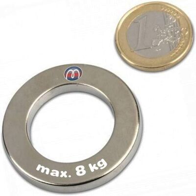 Magnosphere Aimant Anneau magnétique Ø 40/25 x 5 mm Néodyme N42, Níquel Force d'adhérence: 8 kg 1 pièce Aimants puissants en Néodyme (NdFeB) - Publicité Magnosphere Aimant Anneau magnétique Ø 40/25 x 5 mm Néodyme N42, Níquel Force d'adhérence: 8 kg 1 pièce Aimants puissants en Néodyme (NdFeB) - Publicité