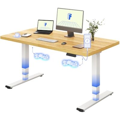 FLEXISPOT E5 Plus Bureau Assis Debout 140x80, Double Moteur, USB Plateau monobloc 25 mm, 3 Segments, charge 120 kg, anti-collision, 4 mémoires, garantie cadre 5 ans, Plateau Érable+Blanc - Publicité FLEXISPOT E5 Plus Bureau Assis Debout 140x80, Double Moteur, USB Plateau monobloc 25 mm, 3 Segments, charge 120 kg, anti-collision, 4 mémoires, garantie cadre 5 ans, Plateau Érable+Blanc - Publicité