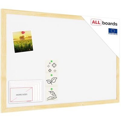 ALLboards Tableau en Liège Blanc avec Cadre en Bois 60x40cm, Tableau d'Affichage Liège, Tableau pour Épingles - Publicité ALLboards Tableau en Liège Blanc avec Cadre en Bois 60x40cm, Tableau d'Affichage Liège, Tableau pour Épingles - Publicité