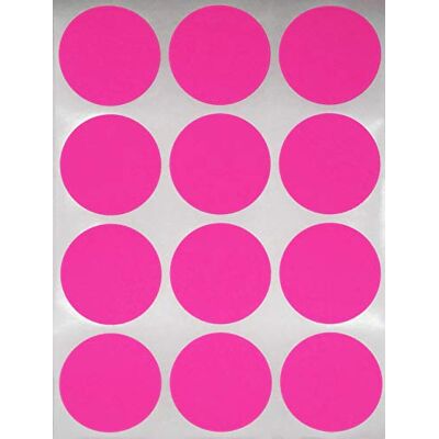 Royal Green Gommettes Étiquettes Autocollantes Rondes Rose Fluorescent Environ 4cm (38mm) 15 Feuilles Paquet de 180 - Publicité Royal Green Gommettes Étiquettes Autocollantes Rondes Rose Fluorescent Environ 4cm (38mm) 15 Feuilles Paquet de 180 - Publicité