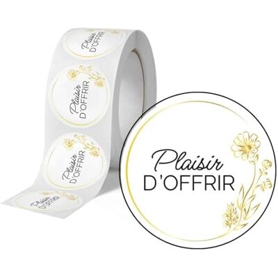 Avery 500 Etiquettes Plaisir d'Offir Rondes Autocollantes en rouleau 35 mm Plaisir d'Offrir 1 rouleau de 500 Stickers pour fleuriste, entrepreneurs, smallbusiness. Publicité Avery 500 Etiquettes Plaisir d'Offir Rondes Autocollantes en rouleau 35 mm Plaisir d'Offrir 1 rouleau de 500 Stickers pour fleuriste, entrepreneurs, smallbusiness. Publicité