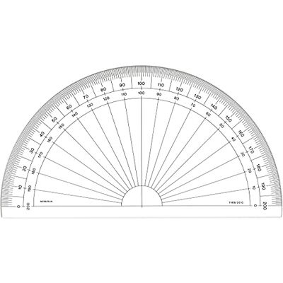 MINERVA Rapporteur 1/2 Circulaire en Grades 20cm Transparent - Publicité MINERVA Rapporteur 1/2 Circulaire en Grades 20cm Transparent - Publicité