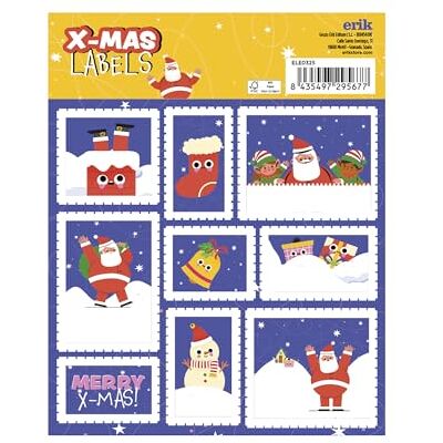 Grupo Erik Étiquettes Cadeaux de Noël Père Noël Étiquettes Autocollantes, Autocollants de Noël, Étiquette pour Cadeau - Publicité Grupo Erik Étiquettes Cadeaux de Noël Père Noël Étiquettes Autocollantes, Autocollants de Noël, Étiquette pour Cadeau - Publicité