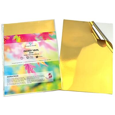 EVG Evergreen Goods Doré et Imperméable Autocollant Vinyle 50 Feuilles - Publicité EVG Evergreen Goods Doré et Imperméable Autocollant Vinyle 50 Feuilles - Publicité