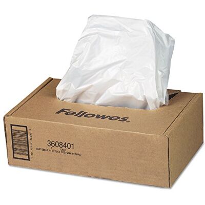 Fellowes Sacs poubelle 60 litres pour destructeurs de documents – Lot de 50 sacs transparents ultra résistants pour AutoMax 300C/300CL et 500C/500CL – Pour corbeilles de destructeurs. Publicité Fellowes Sacs poubelle 60 litres pour destructeurs de documents – Lot de 50 sacs transparents ultra résistants pour AutoMax 300C/300CL et 500C/500CL – Pour corbeilles de destructeurs. Publicité