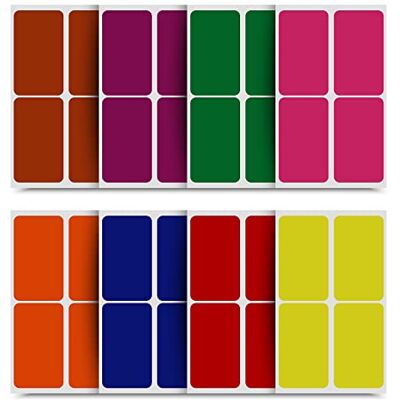 Royal Green Gommettes Étiquettes Autocollantes Rectangulaires – 8 Couleurs Environ 7,5cm x 5cm (75mm x 50mm) 32 Feuilles Paquet de 128 - Publicité Royal Green Gommettes Étiquettes Autocollantes Rectangulaires – 8 Couleurs Environ 7,5cm x 5cm (75mm x 50mm) 32 Feuilles Paquet de 128 - Publicité