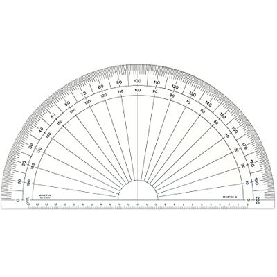 MINERVA Rapporteur 1/2 Circulaire en Grades 30cm Transparent - Publicité MINERVA Rapporteur 1/2 Circulaire en Grades 30cm Transparent - Publicité
