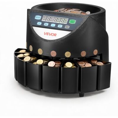 VEVOR Compteuse Trieuse de Pièces 8 Valeurs Écran LED Capacité 850 Pièces, Machine à Compter des Pièces Jusqu'à 147 Pcs par Minute, Fonction de Traitement par Lots, pour Compter et Trier de Monnaie - Publicité VEVOR Compteuse Trieuse de Pièces 8 Valeurs Écran LED Capacité 850 Pièces, Machine à Compter des Pièces Jusqu'à 147 Pcs par Minute, Fonction de Traitement par Lots, pour Compter et Trier de Monnaie - Publicité