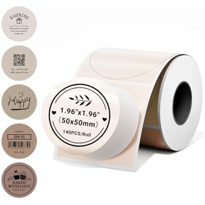 Phomemo Étiquettes M110, autocollants thermiques ronds de 5,08 cm pour imprimante d'étiquettes M110/M100/M220/M108/M221, papier thermique auto-adhésif coloré en cercle pour cuisson, bougie, logo, mise - Publicité Phomemo Étiquettes M110, autocollants thermiques ronds de 5,08 cm pour imprimante d'étiquettes M110/M100/M220/M108/M221, papier thermique auto-adhésif coloré en cercle pour cuisson, bougie, logo, mise - Publicité