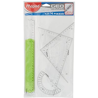 Maped Kit Traz Règle/Equerre/Rapporteur - Publicité Maped Kit Traz Règle/Equerre/Rapporteur - Publicité