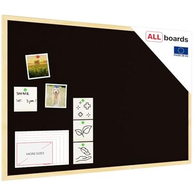ALLboards Tableau en Liège Noir avec Cadre en Bois 90x60cm, Tableau d'Affichage Liège, Tableau pour Épingles - Publicité ALLboards Tableau en Liège Noir avec Cadre en Bois 90x60cm, Tableau d'Affichage Liège, Tableau pour Épingles - Publicité