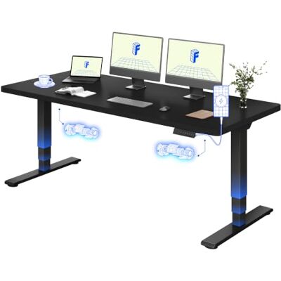FLEXISPOT E5 Plus Bureau Assis Debout 180x80, Double Moteur, USB Plateau monobloc 25 mm, 3 Segments, charge 120 kg, anti-collision, 4 mémoires, garantie cadre 5 ans, Plateau Noir+Noir - Publicité FLEXISPOT E5 Plus Bureau Assis Debout 180x80, Double Moteur, USB Plateau monobloc 25 mm, 3 Segments, charge 120 kg, anti-collision, 4 mémoires, garantie cadre 5 ans, Plateau Noir+Noir - Publicité