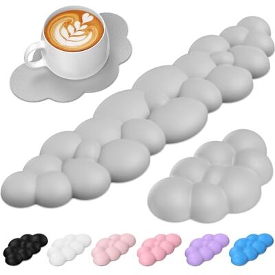 TECKNET Repose-poignet Cloud Ergonomique, Soutien Confortable en Mousse à mémoire et Cuir PU, Atténue la fatigue, Lot 3-en-1 pour Bureau, Ordinateur et Gaming Gris - Publicité TECKNET Repose-poignet Cloud Ergonomique, Soutien Confortable en Mousse à mémoire et Cuir PU, Atténue la fatigue, Lot 3-en-1 pour Bureau, Ordinateur et Gaming Gris - Publicité
