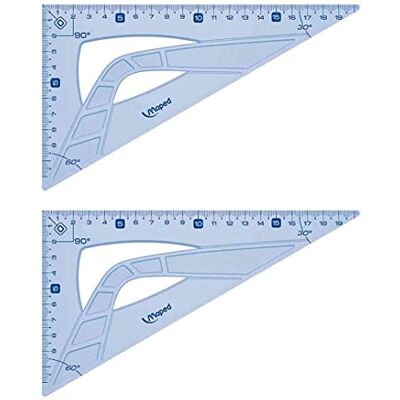 Maped Lot de 2 Equerres Geometric 60 degrés longueur 21 cm transparent - Publicité Maped Lot de 2 Equerres Geometric 60 degrés longueur 21 cm transparent - Publicité