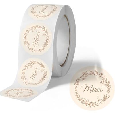 Avery 500 étiquettes Merci Rondes Autocollantes Ø 35 mm Papier Recyclé Couronne de Fleurs 1 rouleau de 500 Stickers Remerciements pour Mariage, Artisanat et Fêtes - Publicité Avery 500 étiquettes Merci Rondes Autocollantes Ø 35 mm Papier Recyclé Couronne de Fleurs 1 rouleau de 500 Stickers Remerciements pour Mariage, Artisanat et Fêtes - Publicité