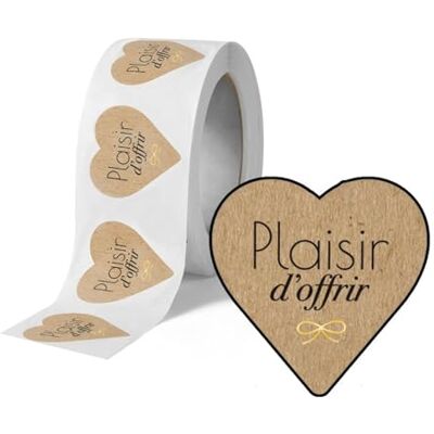 Avery 500 Etiquettes Plaisir d'Offir Cœur Kraft Autocollantes en rouleau 37 x 37 mm Plaisir d'Offrir 1 rouleau de 500 Stickers pour fleuriste, entrepreneurs, smallbusiness. Publicité Avery 500 Etiquettes Plaisir d'Offir Cœur Kraft Autocollantes en rouleau 37 x 37 mm Plaisir d'Offrir 1 rouleau de 500 Stickers pour fleuriste, entrepreneurs, smallbusiness. Publicité