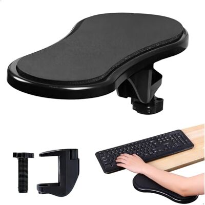 lemgyiamz Repose Coude Bureau, Repose Main Clavier Réglable à 180° pour un Confort Ergonomique, Support de Bras de Bureau avec Base Antidérapante, Noir - Publicité lemgyiamz Repose Coude Bureau, Repose Main Clavier Réglable à 180° pour un Confort Ergonomique, Support de Bras de Bureau avec Base Antidérapante, Noir - Publicité