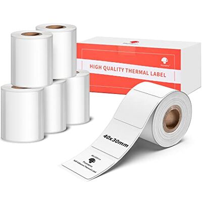 Phomemo 6 Rouleaux Étiquettes pour imprimante M120/M110 40x30mm Étiquettes thermiques directes autocollantes, pour étiqueteuses M110/M120/M220/M200, pour code-barres, adresse, prix - Publicité Phomemo 6 Rouleaux Étiquettes pour imprimante M120/M110 40x30mm Étiquettes thermiques directes autocollantes, pour étiqueteuses M110/M120/M220/M200, pour code-barres, adresse, prix - Publicité