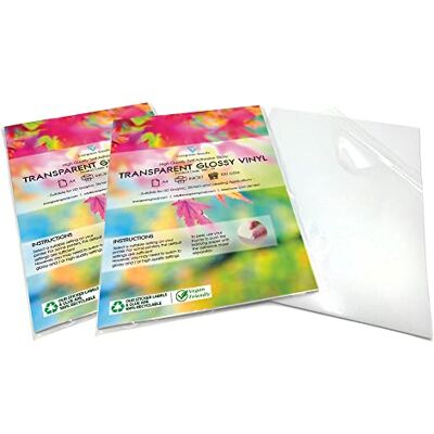 EVG Evergreen Goods 40 Feuilles Vinyle Transparent Brillant A4 Autocollant Jet d'Encre Imprimable Idéal pour Étiquettes, Stickers, Décalcomanies & Signalétique - Publicité EVG Evergreen Goods 40 Feuilles Vinyle Transparent Brillant A4 Autocollant Jet d'Encre Imprimable Idéal pour Étiquettes, Stickers, Décalcomanies & Signalétique - Publicité