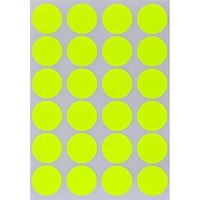 Royal Green Gommettes Étiquettes Autocollantes Rondes Jaune Fluo 2.5 cm (25 mm) Paquet de 360 - Publicité Royal Green Gommettes Étiquettes Autocollantes Rondes Jaune Fluo 2.5 cm (25 mm) Paquet de 360 - Publicité