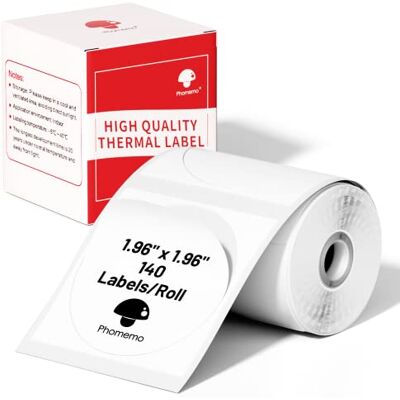 Phomemo Étiquettes Autocollantes Rondes pour M110/M220, 50×50mm, 140 PSC - Publicité Phomemo Étiquettes Autocollantes Rondes pour M110/M220, 50×50mm, 140 PSC - Publicité