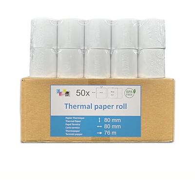 UNIVERS GRAPHIQUE 50 bobines papier thermique pour caisse enregistreuse ticket de caisse recharge standard rouleau 80 x 80 x 12 mm papier thermique 50g bobine pour caisse enregistreuse imprimante balance UGR03TH - Publicité UNIVERS GRAPHIQUE 50 bobines papier thermique pour caisse enregistreuse ticket de caisse recharge standard rouleau 80 x 80 x 12 mm papier thermique 50g bobine pour caisse enregistreuse imprimante balance UGR03TH - Publicité