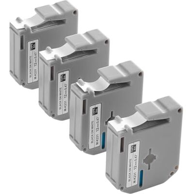 VEVOR Ruban d'Étiqueteuse, Lot de 4, 12 mm, Noir sur Blanc, Compatible avec Plupart des Étiqueteuses Brother, Impressions Nettes, Résiste à Décoloration, Rubans de Rechange pour Rubans Brother M-K231 - Publicité VEVOR Ruban d'Étiqueteuse, Lot de 4, 12 mm, Noir sur Blanc, Compatible avec Plupart des Étiqueteuses Brother, Impressions Nettes, Résiste à Décoloration, Rubans de Rechange pour Rubans Brother M-K231 - Publicité