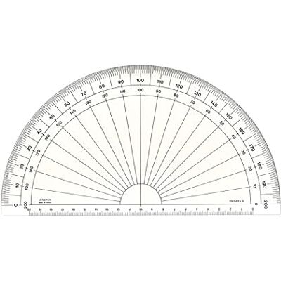 MINERVA Rapporteur 1/2 Circulaire en Grades 25cm Transparent - Publicité MINERVA Rapporteur 1/2 Circulaire en Grades 25cm Transparent - Publicité