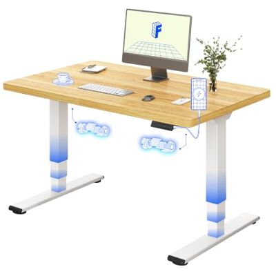 FLEXISPOT E5 Plus Bureau Assis Debout 120x80, Double Moteur, USB Plateau monobloc 25 mm, 3 Segments, charge 120 kg, anti-collision, 4 mémoires, garantie cadre 5 ans, Plateau Érable+Blanc - Publicité FLEXISPOT E5 Plus Bureau Assis Debout 120x80, Double Moteur, USB Plateau monobloc 25 mm, 3 Segments, charge 120 kg, anti-collision, 4 mémoires, garantie cadre 5 ans, Plateau Érable+Blanc - Publicité