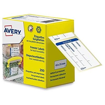 Étiquettes de traçabilité Avery 200 pour aliments congelés - Publicité Étiquettes de traçabilité Avery 200 pour aliments congelés - Publicité
